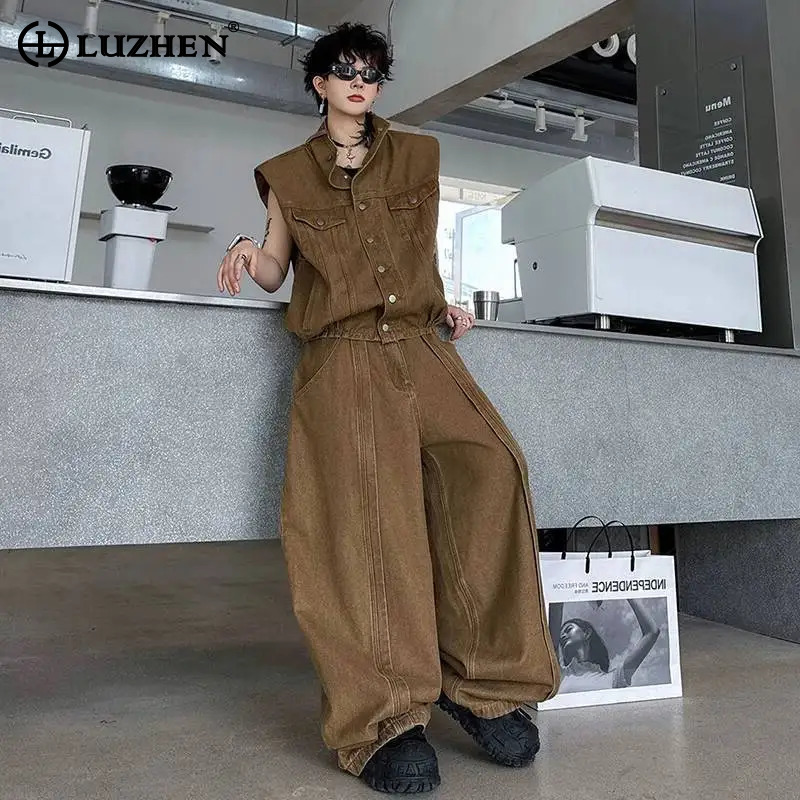 Jeans - LUZHEN Denim 2026 Letnia kurtka bez