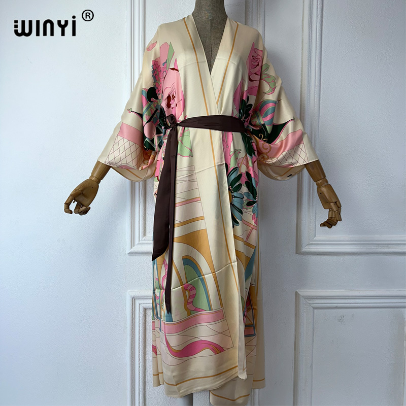 Boho Summer Beach Maxi Dress - WINYI Letnia Sukienka Plażowa z Nadrukiem