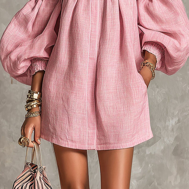 Letnia sukienka mini z odkryty – Off Shoulder Puff Sleeve Sundress recenzja i cena