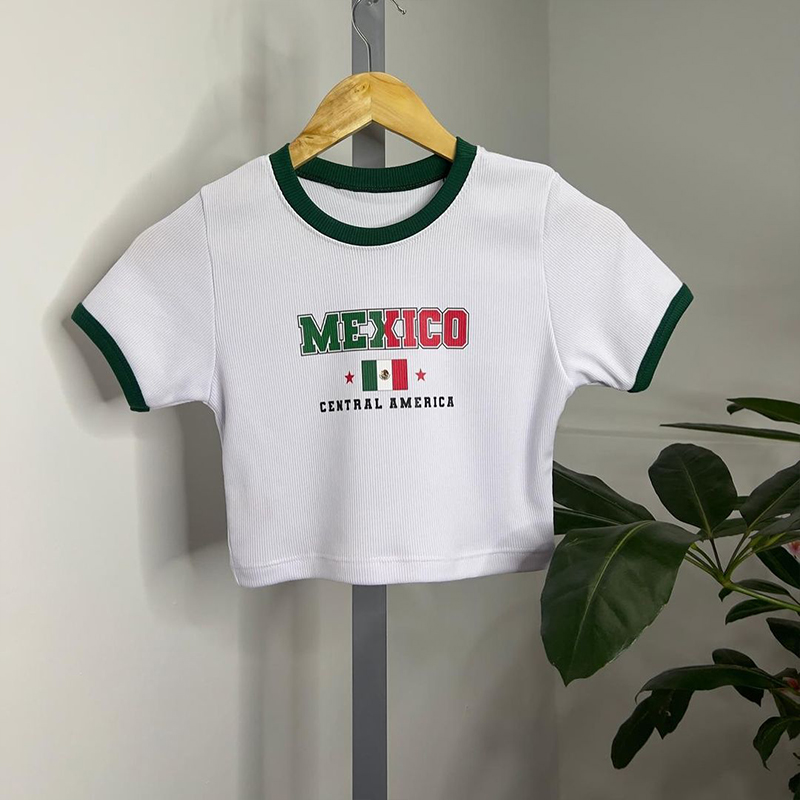 Mexico Fairycore Slim T-shirts – Y2K Graphic Baby Tee Crop recenzja i cena