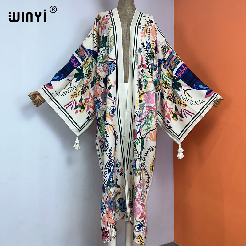 Kimono WINYI nowa letni nadruk – Boho Summer Beach Maxi Dress recenzja i cena