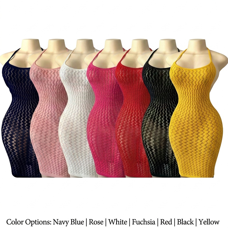 Sukienka plażowa z siateczki,  – Sexy Mesh Sheer Bodycon Dress recenzja i cena