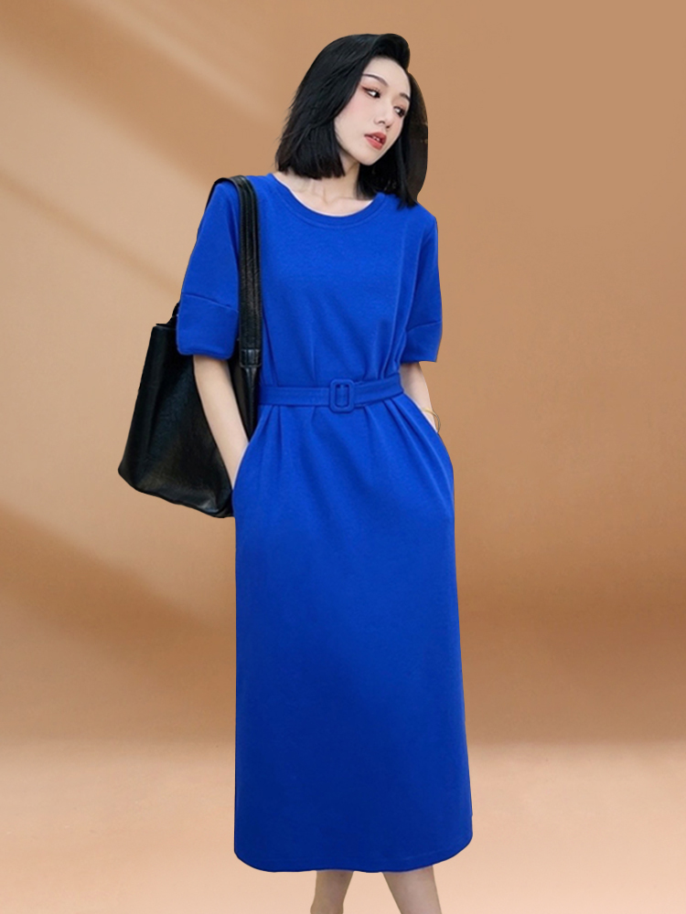 Sukienka damska w kolorze nieb – Korean Style A Line Shirt Dress recenzja i cena