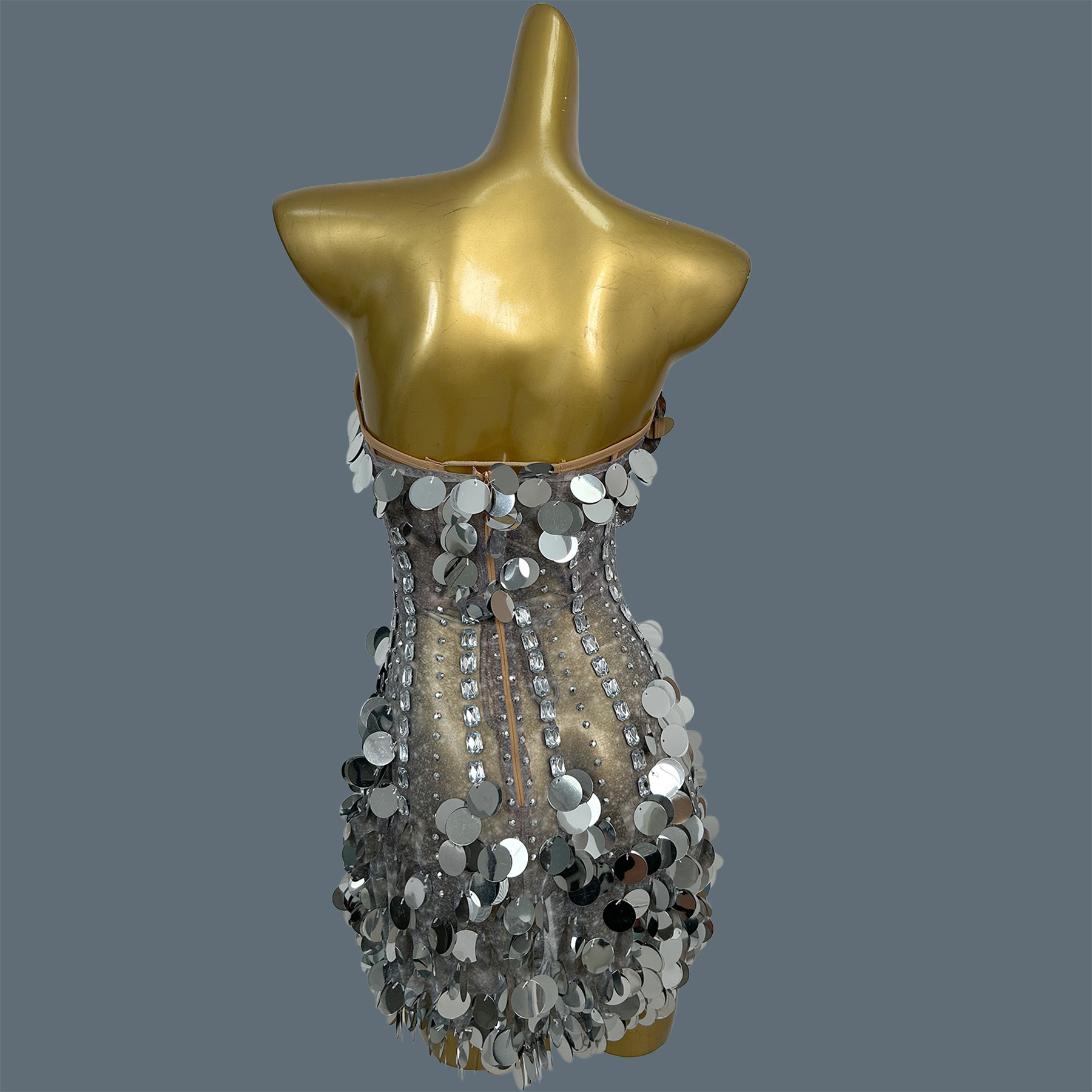 Damska sukienka mini bez ramią – Sparkly Rhinestone Club Party Dress recenzja i cena