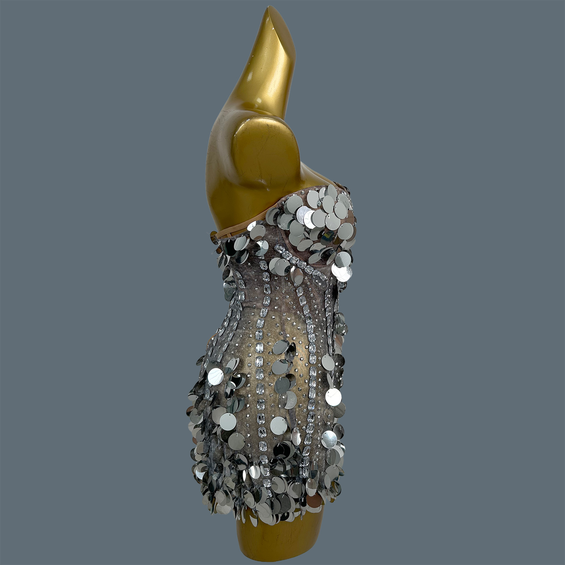 Damska sukienka mini bez ramią – Sparkly Rhinestone Club Party Dress recenzja i cena