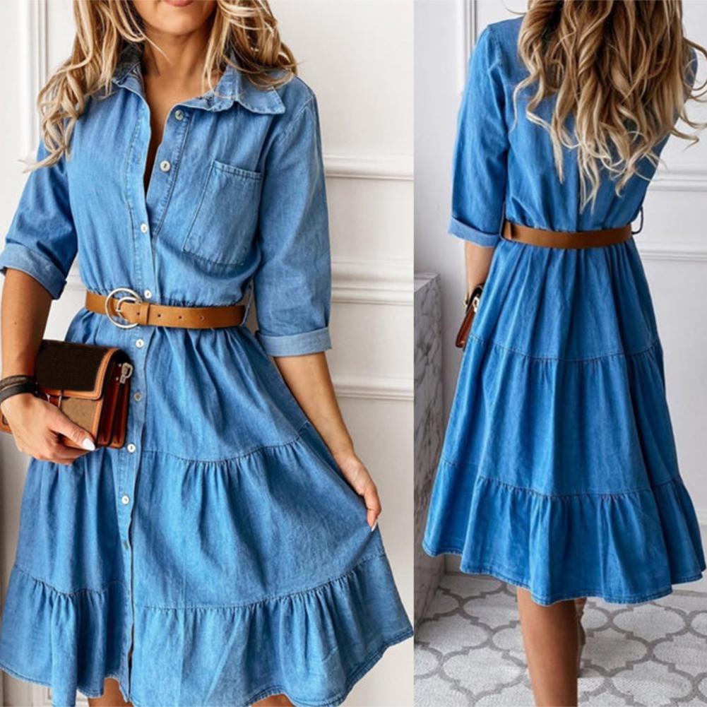 Sukienka jeansowa z rękawem tr – French Vintage Floral Midi Dress recenzja i cena