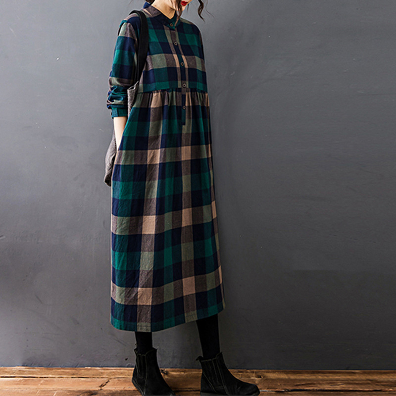 Damska jesienna sukienka koszu – Casual Loose Linen Shirt Dress recenzja i cena