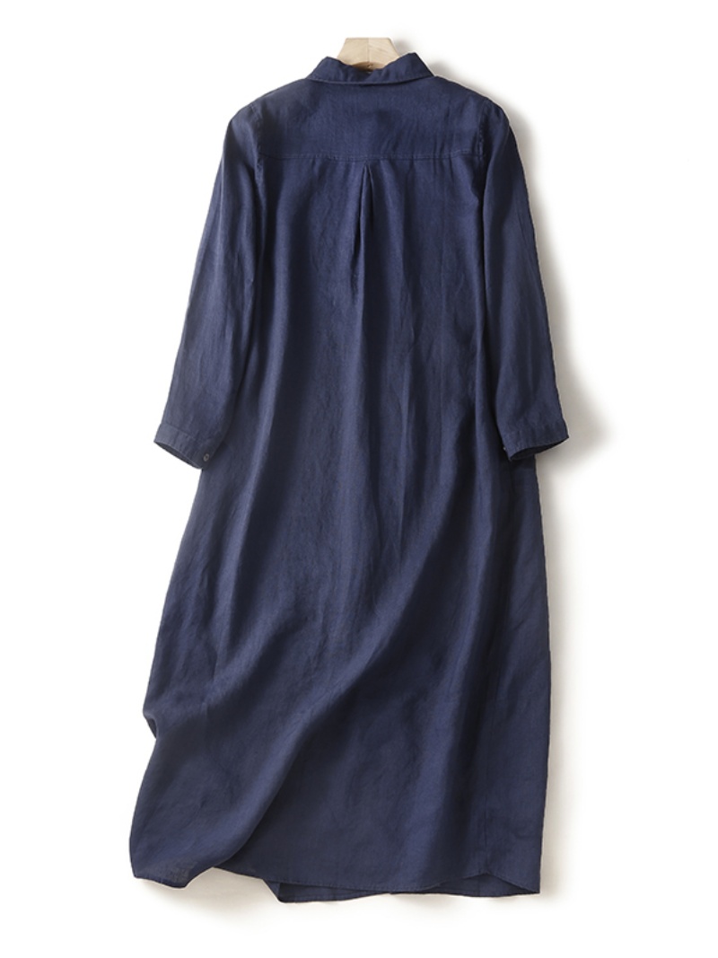 Sukienka koszulowa damska midi – Casual Loose Linen Shirt Dress recenzja i cena